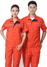 帶反光條橙色工作服TMX663-12